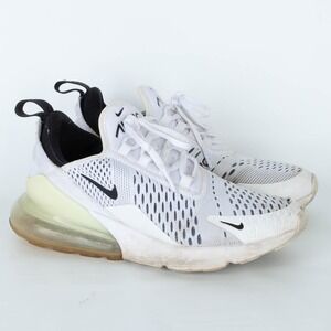 Nike‎ Womens Air Max 270 Lace Up Sneakers Size 7 Black White Running Casual Gym
